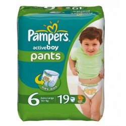 Подгузники-трусики для мальчиков 19 шт. Pampers актив бой экстра лардж 16+ кг