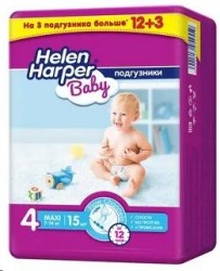 Подгузники 15 шт. Helen Harper Бэби макси 7-14 кг р. 4