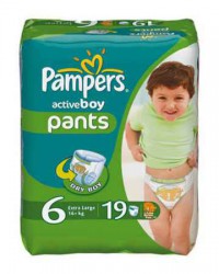 Подгузники-трусики для мальчиков 44 шт. Pampers актив бой экстра лардж 16+ кг